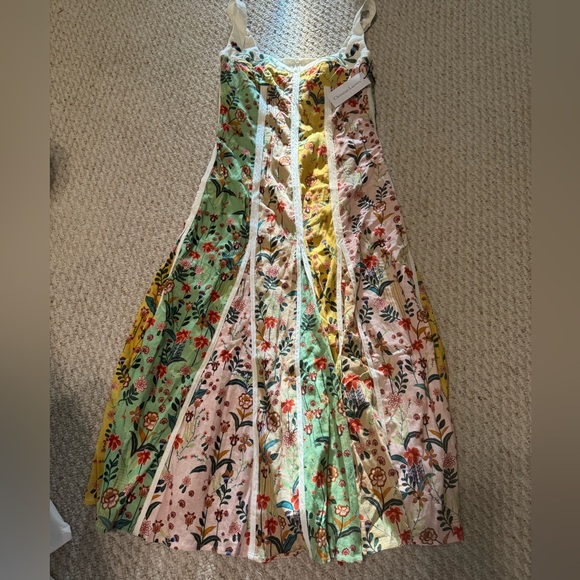 NWT Christian Lacroix patchwork panels corset bust embroidered milkmaid linen 8 - Picture 8 of 14